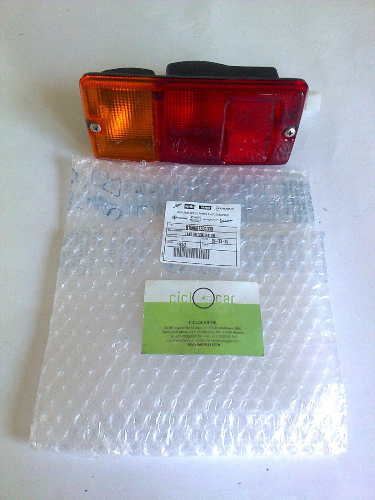 Freccia Indicatore Piaggio Ape 50 - Fanale Posteriore Lato Sinistro Originale - Foto 11