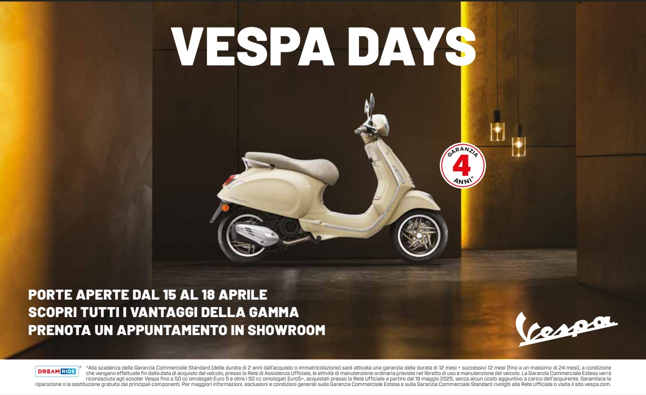 VESPA PORTE APERTE APRILE