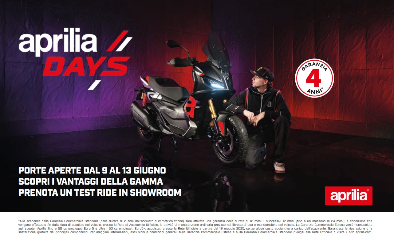 PORTE APERTE APRILIA SCOOTER GIUGNO